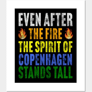 Fire of Old Stock Exchange building in Copenhagen Posters and Art